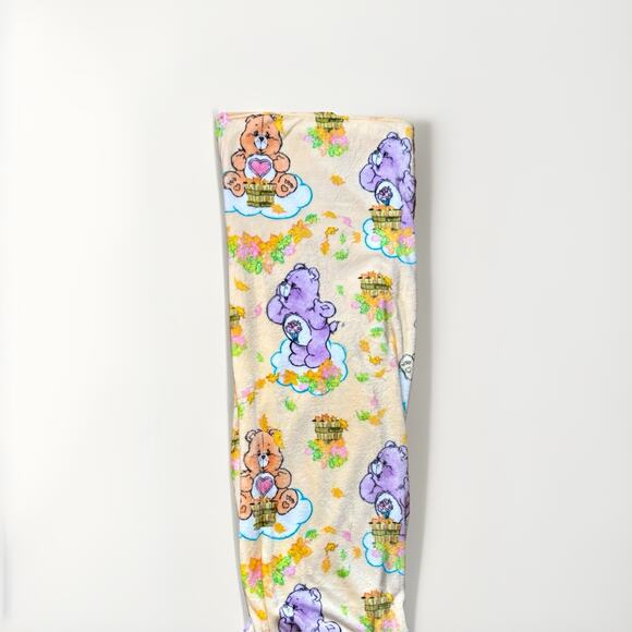 CARE BEARS XL TWIN HALLOWEEN FALL LEAVES THROW BLANKET 60x90 Yellow VTG Retro 🎃 - Picture 11 of 16